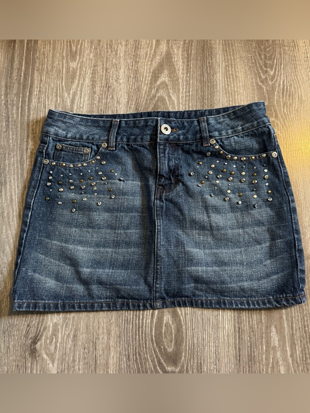 Y2K Embellished Denim Mini Skirt